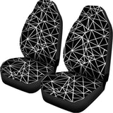 Black And White Geometric Mosaic Print Universal Fit Car Seat Covers 102422