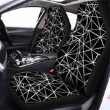 Black And White Geometric Mosaic Print Universal Fit Car Seat Covers 102422