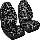 Black And White Geometric Mosaic Print Universal Fit Car Seat Covers 102422