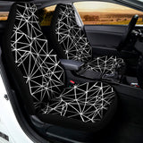 Black And White Geometric Mosaic Print Universal Fit Car Seat Covers 102422