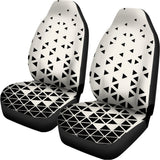 Black And White Geometric Pattern Print Universal Fit Car Seat Covers 102422
