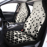 Black And White Geometric Pattern Print Universal Fit Car Seat Covers 102422
