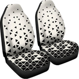 Black And White Geometric Pattern Print Universal Fit Car Seat Covers 102422