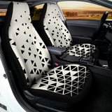 Black And White Geometric Pattern Print Universal Fit Car Seat Covers 102422
