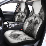 Black And White German Shepherd Print Universal Fit Car Seat Covers 102422
