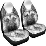 Black And White German Shepherd Print Universal Fit Car Seat Covers 102422