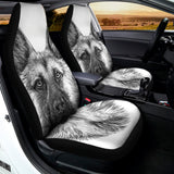 Black And White German Shepherd Print Universal Fit Car Seat Covers 102422