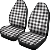Black And White Gingham Pattern Print Universal Fit Car Seat Covers 102422