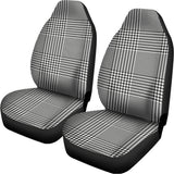 Black And White Glen Plaid Print Universal Fit Car Seat Covers 102422