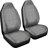 Black And White Glen Plaid Print Universal Fit Car Seat Covers 102422