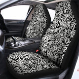 Black And White Graffiti Pattern Print Universal Fit Car Seat Covers 102422