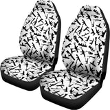 Black And White Guns Pattern Print Universal Fit Car Seat Covers 102422
