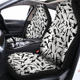 Black And White Guns Pattern Print Universal Fit Car Seat Covers 102422