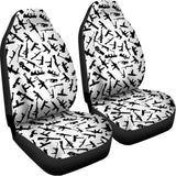 Black And White Guns Pattern Print Universal Fit Car Seat Covers 102422