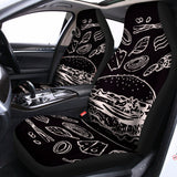 Black And White Hamburger Print Universal Fit Car Seat Covers 102422