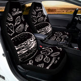Black And White Hamburger Print Universal Fit Car Seat Covers 102422