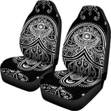 Black And White Hamsa Print Universal Fit Car Seat Covers 102422