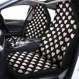 Black And White Heart Pattern Print Universal Fit Car Seat Covers 102422