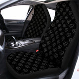 Black And White Heartbeat Pattern Print Universal Fit Car Seat Covers 102422
