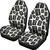 Black And White Holy Bible Pattern Print Universal Fit Car Seat Covers 102422
