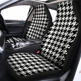 Black And White Houndstooth Print Universal Fit Car Seat Covers 102422