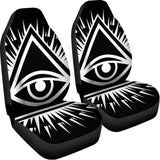 Black And White Illuminati Print Universal Fit Car Seat Covers 102422