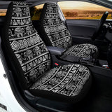 Black And White Indian Elephant Print Universal Fit Car Seat Covers 102422