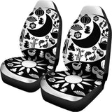 Black And White Japanese Yin Yang Print Universal Fit Car Seat Covers 102422