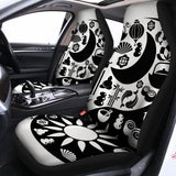 Black And White Japanese Yin Yang Print Universal Fit Car Seat Covers 102422