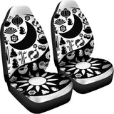 Black And White Japanese Yin Yang Print Universal Fit Car Seat Covers 102422