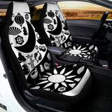 Black And White Japanese Yin Yang Print Universal Fit Car Seat Covers 102422