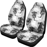 Black And White Jellyfish Pattern Print Universal Fit Car Seat Covers 102422