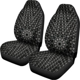 Black And White Kaleidoscope Print Universal Fit Car Seat Covers 102422