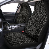 Black And White Kaleidoscope Print Universal Fit Car Seat Covers 102422