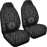 Black And White Kaleidoscope Print Universal Fit Car Seat Covers 102422