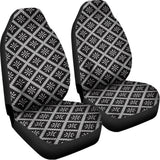 Black And White Knitted Pattern Print Universal Fit Car Seat Covers 102422