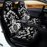 Black And White Lotus Mandala Print Universal Fit Car Seat Covers 102422