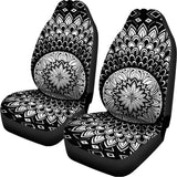 Black And White Mandala Print Universal Fit Car Seat Covers 102422