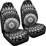 Black And White Mandala Print Universal Fit Car Seat Covers 102422