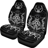 Black And White Mantis Spirit Print Universal Fit Car Seat Covers 102422