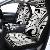 Black And White Maori Pattern Print Universal Fit Car Seat Covers 102422