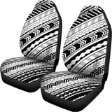 Black And White Maori Polynesian Print Universal Fit Car Seat Covers 102422