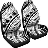 Black And White Maori Polynesian Print Universal Fit Car Seat Covers 102422