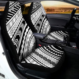 Black And White Maori Polynesian Print Universal Fit Car Seat Covers 102422