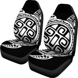 Black And White Maori Sea Turtle Print Universal Fit Car Seat Covers 102422
