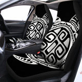 Black And White Maori Sea Turtle Print Universal Fit Car Seat Covers 102422