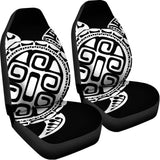 Black And White Maori Sea Turtle Print Universal Fit Car Seat Covers 102422