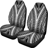 Black And White Maori Tattoo Print Universal Fit Car Seat Covers 102422