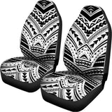 Black And White Maori Tribal Print Universal Fit Car Seat Covers 102422