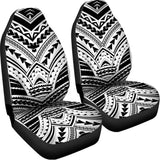 Black And White Maori Tribal Print Universal Fit Car Seat Covers 102422